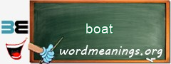 WordMeaning blackboard for boat